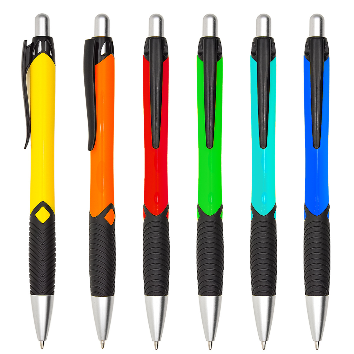 Plastic press ballpoint pen Black soft rubber non-slip sheath can be equipped with ballpoint pen refill or neutral core