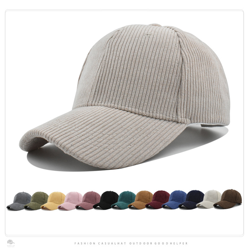 Corduroy light plate baseball cap